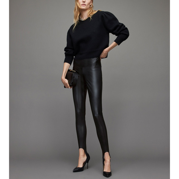 Allsaints Pants - Allsaints Cora Faux Stirrup Black Leggings Size 4